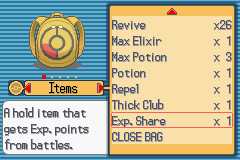 pokemon light platinum exp share